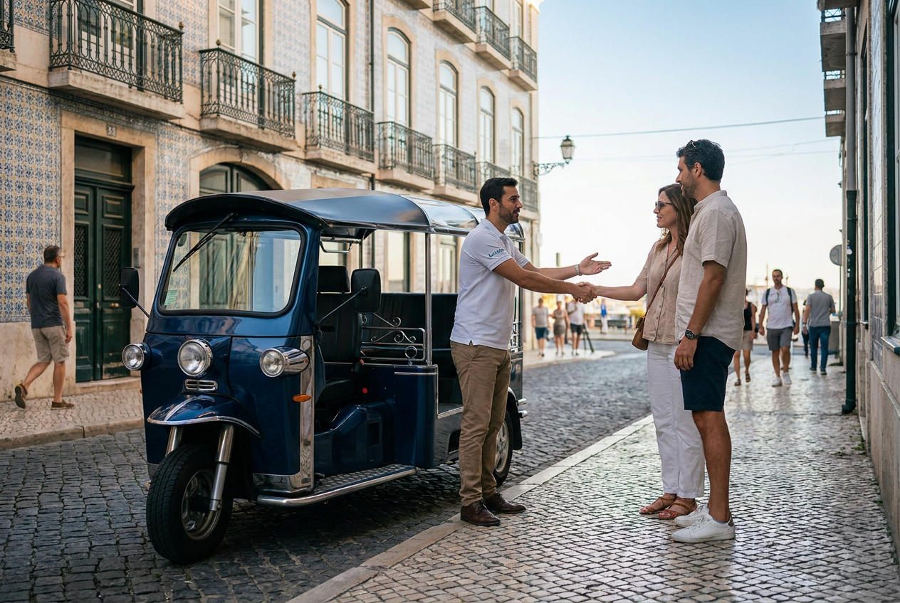 Meeting Point / Pickup on the Lisbon Private City Sightseeing Tour by Tuk-Tuk itinerary.